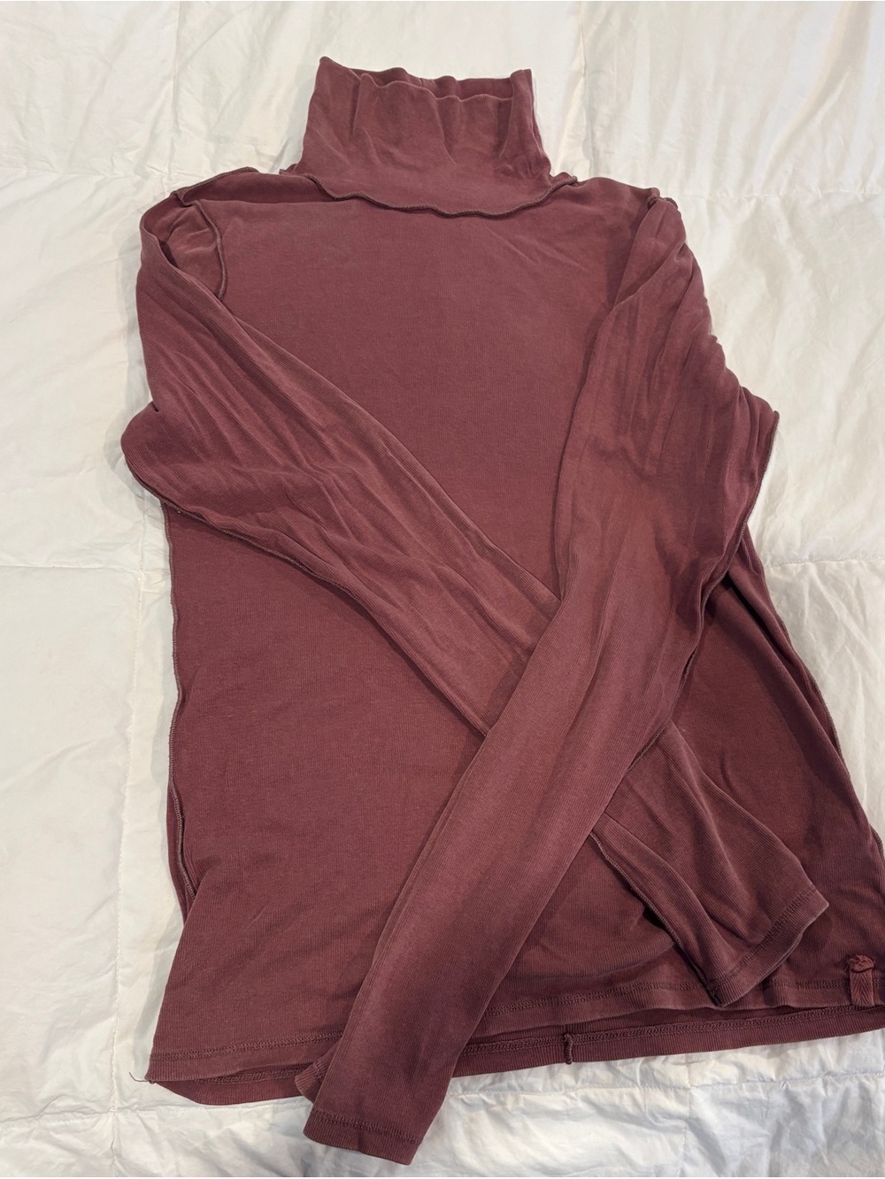 Free People Long Sleeve Turtleneck Top - Mauve